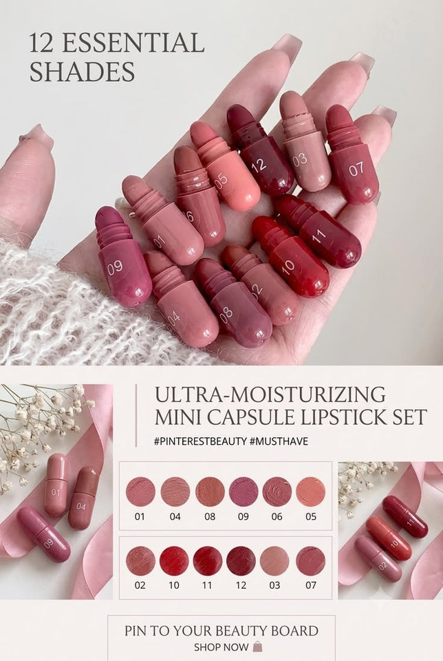💋 LipPop™ 18-Color Mini Capsule Lipstick