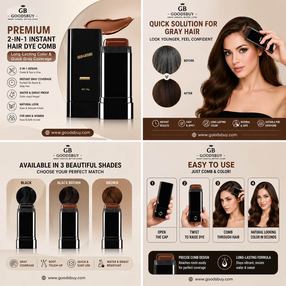 🖤 Premium 2-in-1 Instant Hair Dye Comb – Long-Lasting Color & Quick Gray Coverage