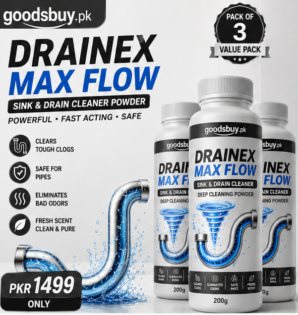 DRAINEX MAX FLOW - INSTANT SINK & DRAIN CLEANER (PACK OF 3)