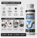 DRAINEX MAX FLOW - INSTANT SINK & DRAIN CLEANER (PACK OF 3)
