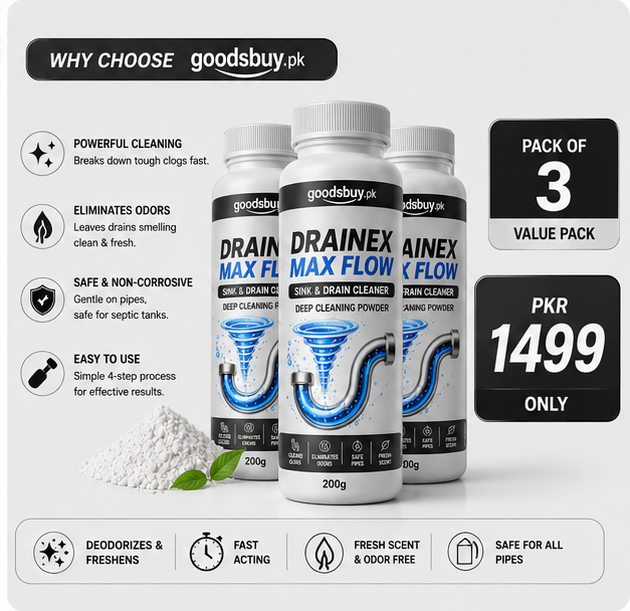 DRAINEX MAX FLOW - INSTANT SINK & DRAIN CLEANER (PACK OF 3)