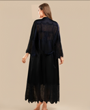Long Satin & Lace Nightdress & Robe Set (😍Flat 50% Off😍)